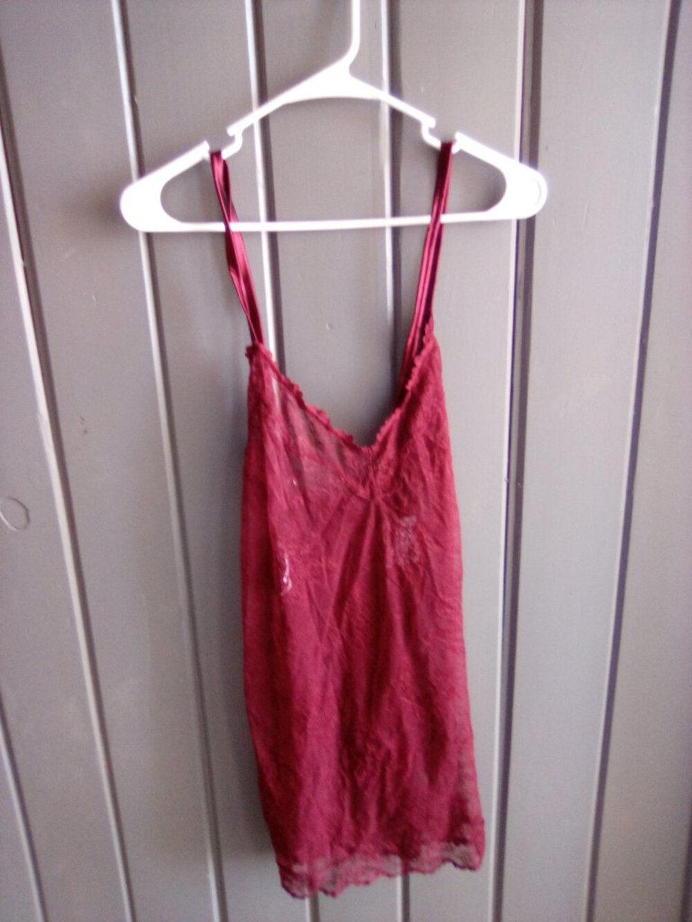 Auden Burgundy lace slip dress